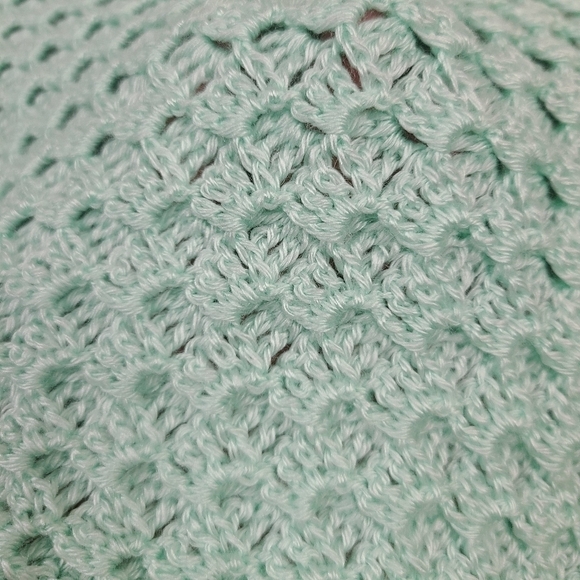 TEAL knitted rectangular baby blanket - Picture 4 of 13